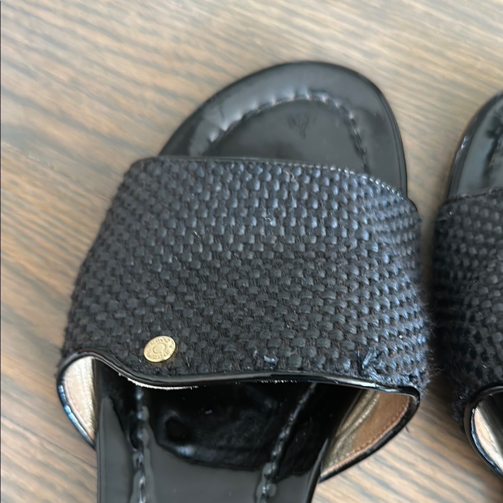 Jimmy Choo Black Textured Slide Sandals - Picture 6 of 7